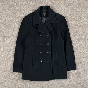 VTG Black Double Breasted Wool Cashmere Pea Coat Women’s 10 Preppy Winter Jacket